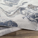 Moana Denim Blue Marble Area Rug - Ornate Home