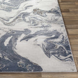 Moana Denim Blue Marble Area Rug - Ornate Home