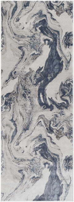Moana Denim Blue Marble Area Rug - Ornate Home