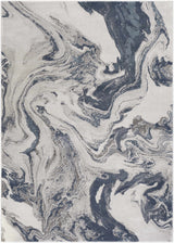 Moana Denim Blue Marble Area Rug - Ornate Home