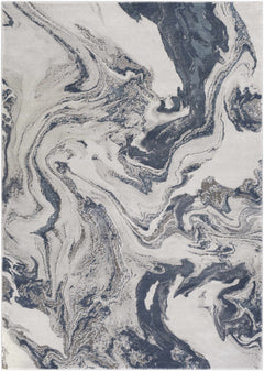 Moana Denim Blue Marble Area Rug - Ornate Home