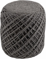 Moapa Charcoal Wool Pouf - Ornate Home