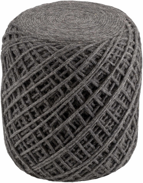 Moapa Charcoal Wool Pouf - Ornate Home