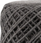 Moapa Charcoal Wool Pouf - Ornate Home