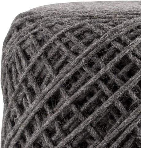 Moapa Charcoal Wool Pouf - Ornate Home