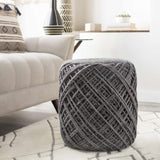 Moapa Charcoal Wool Pouf - Ornate Home