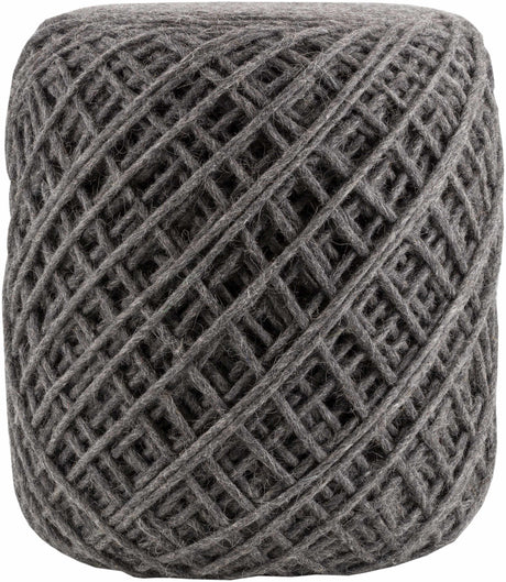 Moapa Charcoal Wool Pouf - Ornate Home