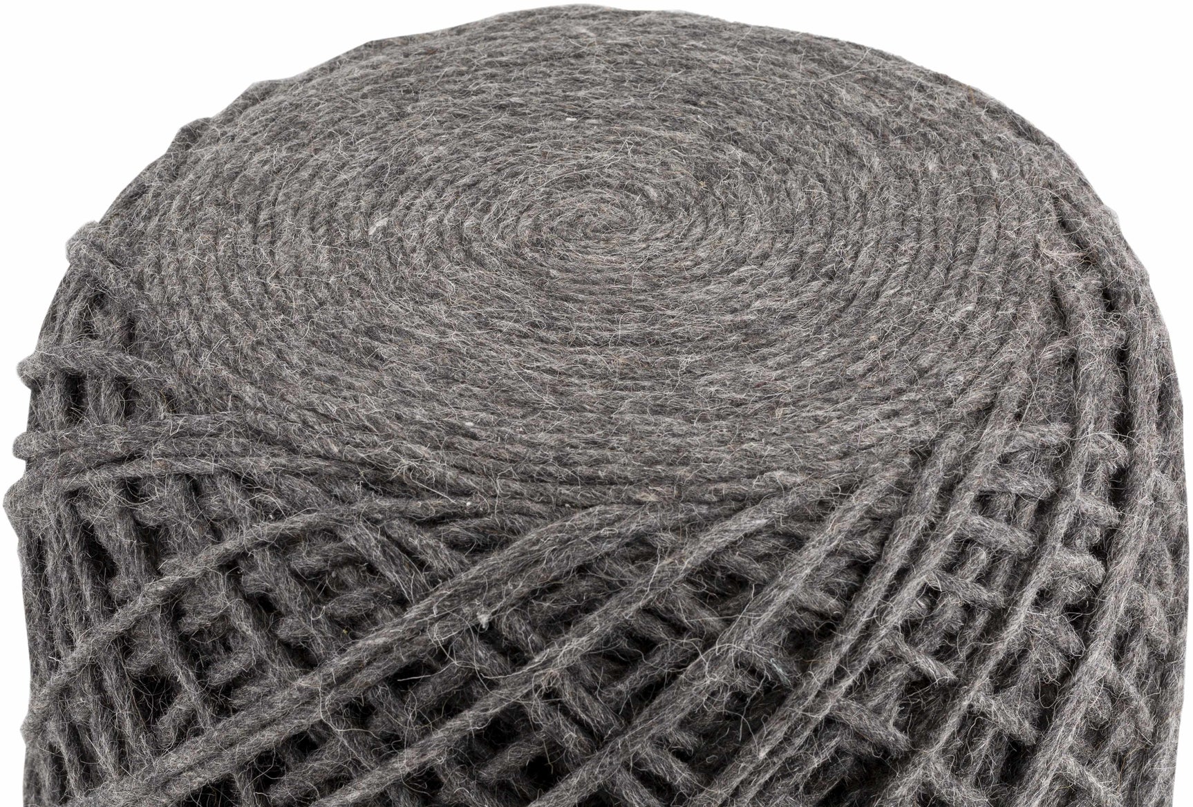 Moapa Charcoal Wool Pouf - Ornate Home