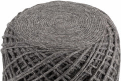 Moapa Charcoal Wool Pouf - Ornate Home