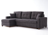 Mocca Dupont Anthracite Queen Sleeper Sectional w/ Storage - Ornate Home