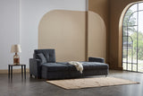 Mocca Dupont Anthracite Queen Sleeper Sectional w/ Storage - Ornate Home