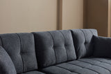 Mocca Dupont Anthracite Queen Sleeper Sectional w/ Storage - Ornate Home