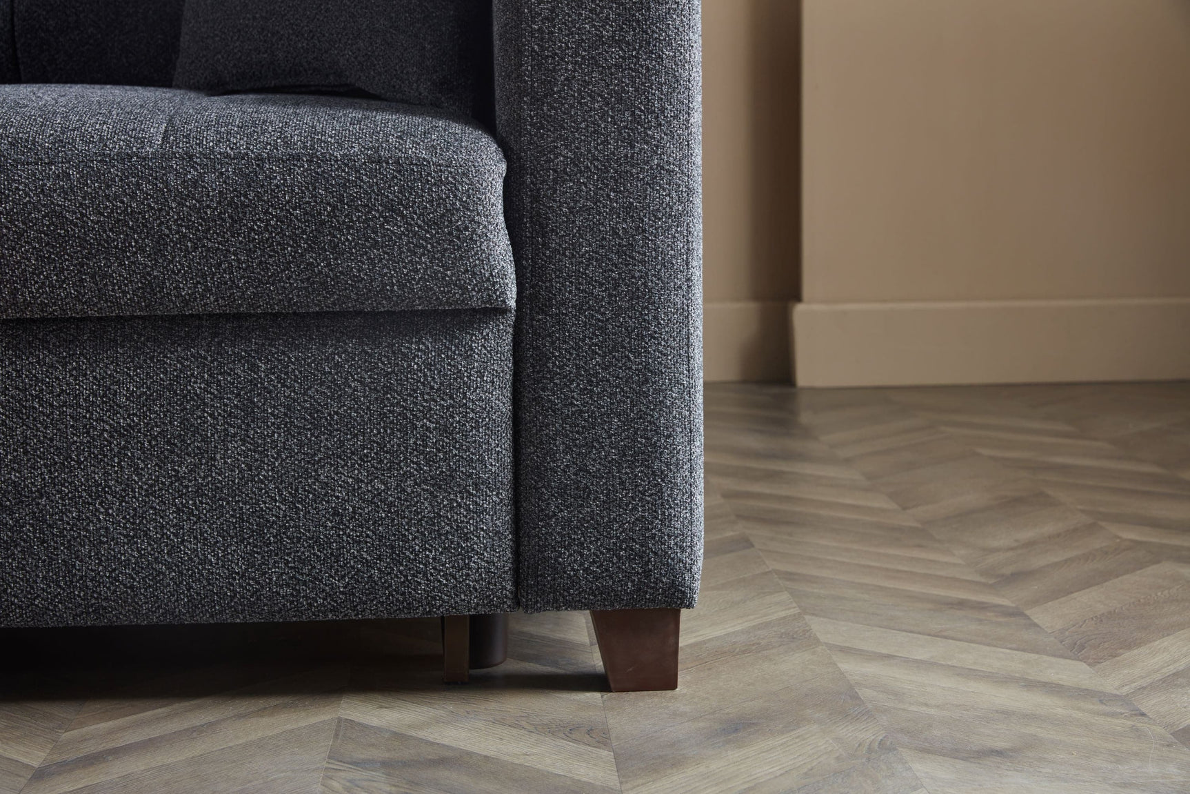 Mocca Dupont Anthracite Queen Sleeper Sectional w/ Storage - Ornate Home