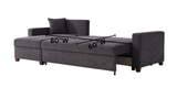 Mocca Dupont Anthracite Queen Sleeper Sectional w/ Storage - Ornate Home