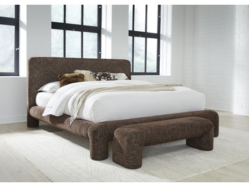 Mocoa Mongoose Queen Fully Upholstered Platform Bed - Ornate Home