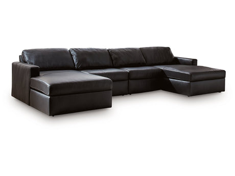 ModMax II Black 4-Piece Double Chaise Sectional - Ornate Home