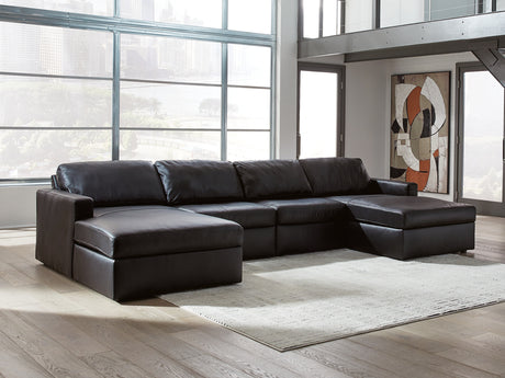 ModMax II Black 4-Piece Double Chaise Sectional - Ornate Home