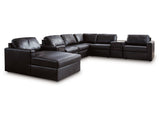 ModMax II Black 8-Piece Sectional with Left Chaise and Audio Consoles (Online Special Price) - Ornate Home