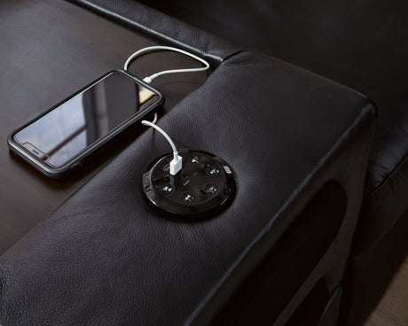 ModMax II Black 8-Piece Sectional with Left Chaise and Audio Consoles - Ornate Home