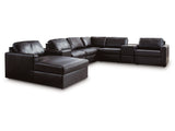 ModMax II Black 8-Piece Sectional with Left Chaise and Storage Consoles - Ornate Home