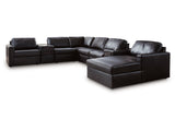 ModMax II Black 8-Piece Sectional with Right Chaise and Audio Consoles (Online Special Price) - Ornate Home