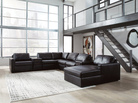 ModMax II Black 8-Piece Sectional with Right Chaise and Audio Consoles - Ornate Home