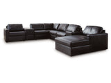 ModMax II Black 8-Piece Sectional with Right Chaise and Storage Consoles - Ornate Home