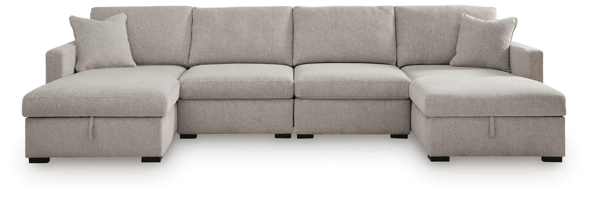 ModMax Luxe Flint 4-Piece Double Storage Chaise Sectional - Ornate Home