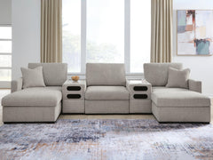 ModMax Luxe Flint 5-Piece Double Chaise Sectional with Audio Consoles - Ornate Home