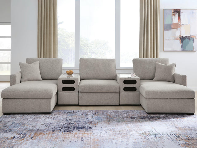 ModMax Luxe Flint 5-Piece Double Chaise Sectional with Audio Consoles (Online Special Price) - Ornate Home