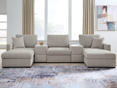 ModMax Luxe Flint 5-Piece Double Chaise Sectional with Storage Consoles - Ornate Home