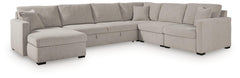 ModMax Luxe Flint 5-Piece Sectional with LAF Chaise and Pop Up Sleeper - Ornate Home