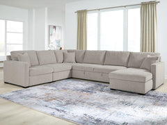 ModMax Luxe Flint 5-Piece Sectional with RAF Chaise and Pop Up Sleeper - Ornate Home
