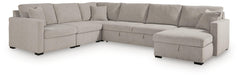 ModMax Luxe Flint 5-Piece Sectional with RAF Storage Chaise and Pop Up Sleeper - Ornate Home