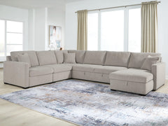 ModMax Luxe Flint 5-Piece Sectional with RAF Storage Chaise and Pop Up Sleeper - Ornate Home