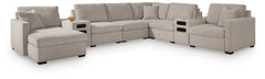 ModMax Luxe Flint 8-Piece Sectional with Chaise and Audio Consoles - Ornate Home
