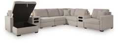 ModMax Luxe Flint 8-Piece Sectional with LAF Storage Chaise and Audio Consoles - Ornate Home