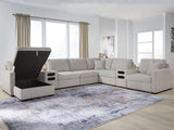 ModMax Luxe Flint 8-Piece Sectional with LAF Storage Chaise and Audio Consoles - Ornate Home