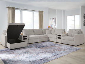 ModMax Luxe Flint 8-Piece Sectional with LAF Storage Chaise and Audio Consoles - Ornate Home
