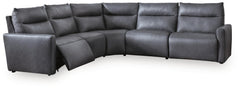 ModZ Blue 5-Pc Power Reclining Sectional (Online Special Price) - Ornate Home