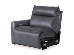 ModZ Blue 6-Piece Power Reclining Sectional w/ Audio Console - Ornate Home