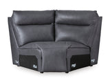 ModZ Blue 7-Piece Power Reclining Sectional with Audio Consoles - Ornate Home