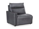 ModZ Blue 7-Piece Power Reclining Sectional with Audio Consoles - Ornate Home