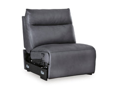 ModZ Blue 6-Piece Power Reclining Sectional w/ Audio Console - Ornate Home