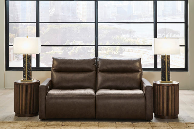 ModZ Chocolate 2-Piece Power Reclining Sectional Loveseat - Ornate Home