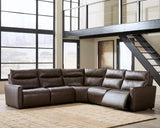 ModZ Chocolate 5-Pc Power Reclining Sectional (Online Special Price) - Ornate Home