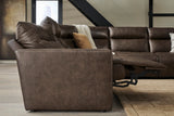 ModZ Chocolate 6-Piece Power Reclining Sectional w/ Audio Console - Ornate Home