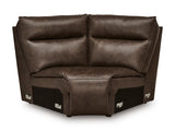 ModZ Chocolate 6-Piece Power Reclining Sectional w/ Audio Console - Ornate Home