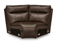ModZ Chocolate 6-Piece Power Reclining Sectional w/ Audio Console - Ornate Home