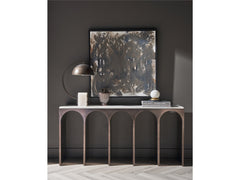 Moda White Banswara/Aged Satin Pewter Console Table - Ornate Home